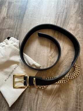 B-Low the Belt leather belt with chain:) size small